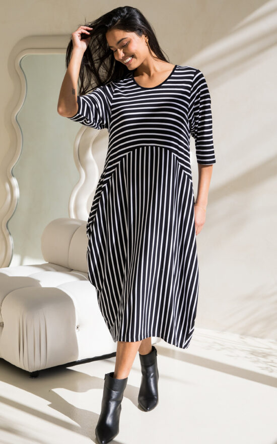 Alviva Stripe Dress product photo.