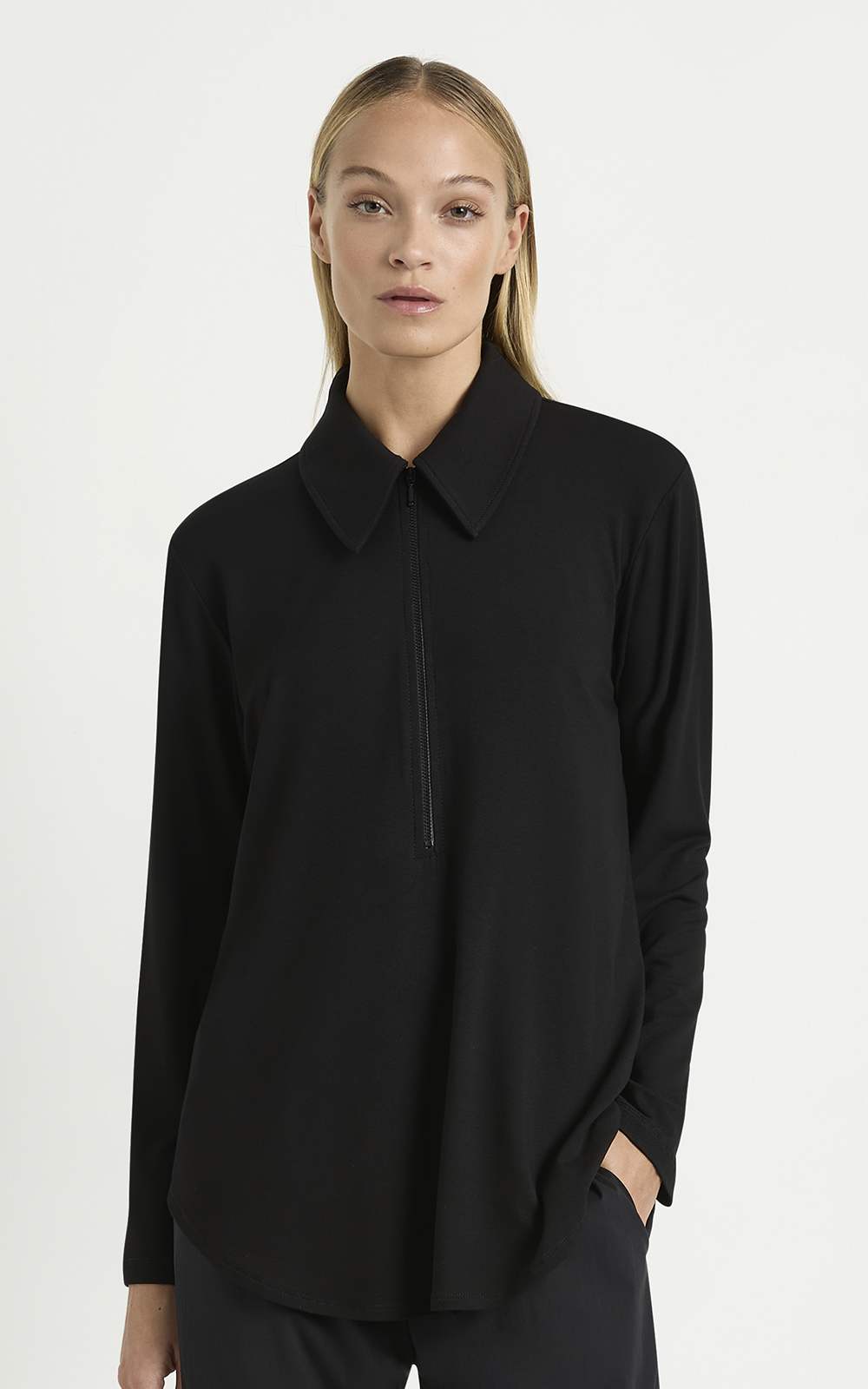 Zip Collar Sweater – Zebrano | Designer Clothing NZ