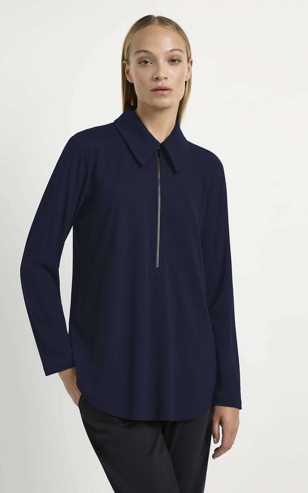 Zip Collar Sweater – Zebrano | Designer Clothing NZ