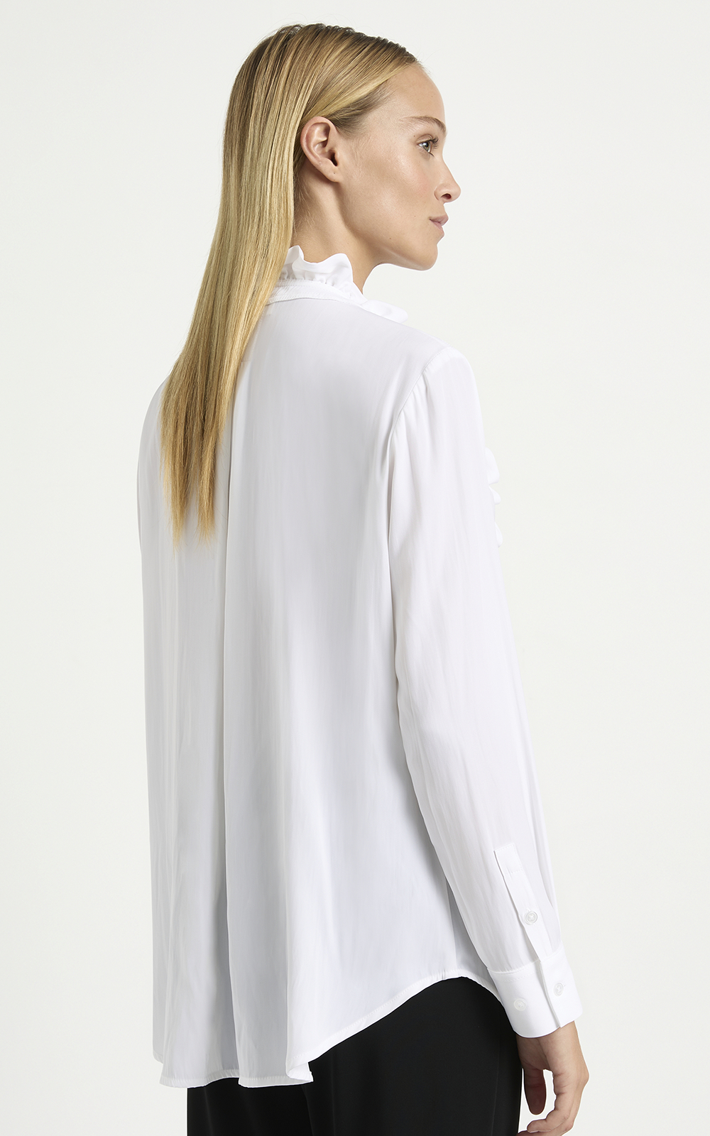 Frill Neck Blouse – Zebrano | Designer Clothing NZ