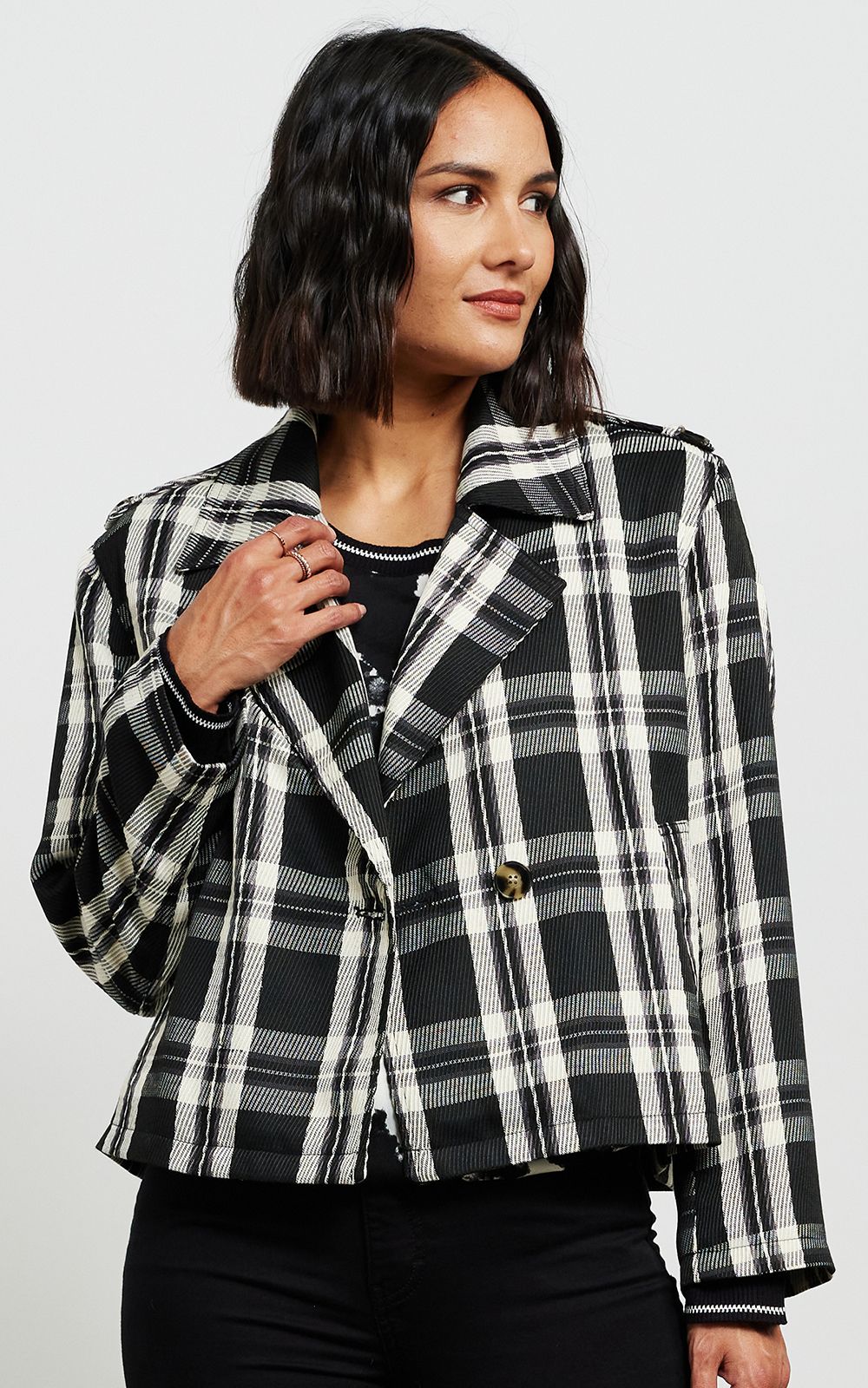 Dylan Jacket In Plaid – Zebrano | Designer Clothing NZ