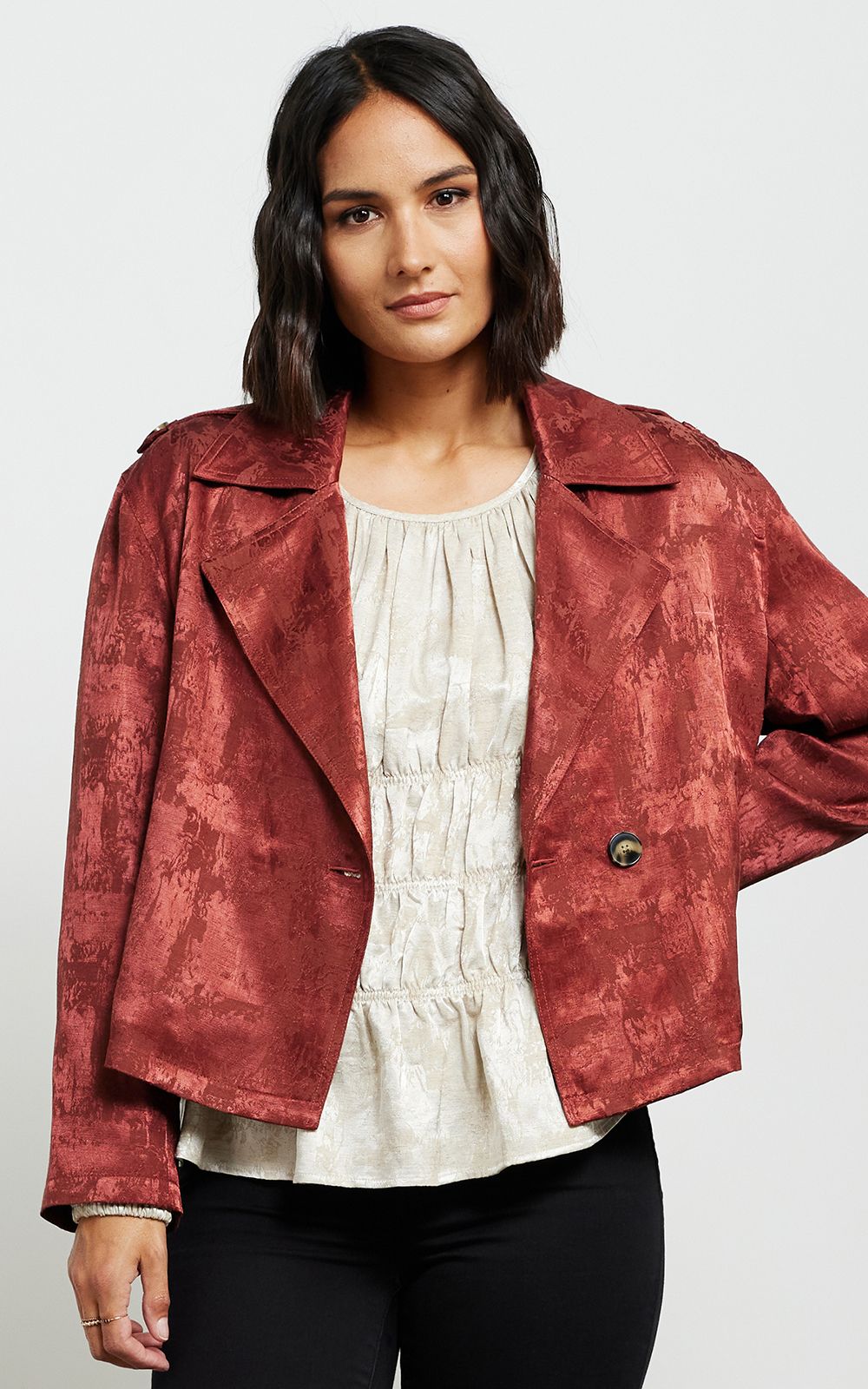 Dylan Jacket In Jacquard – Zebrano | Designer Clothing NZ