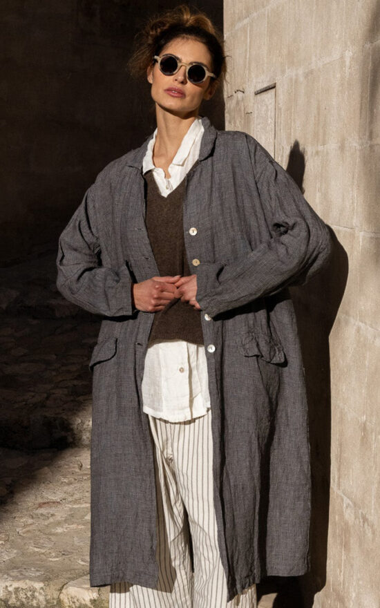 Holmes Coat In Linen  product photo.