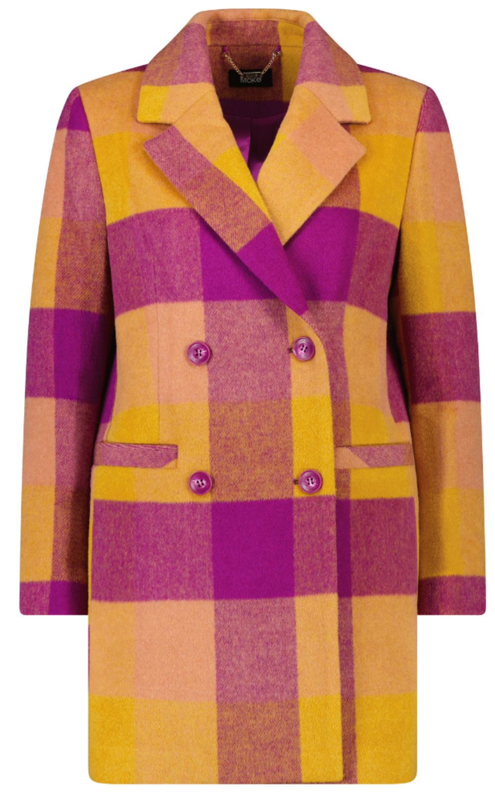 Ochre bright outlet check coat