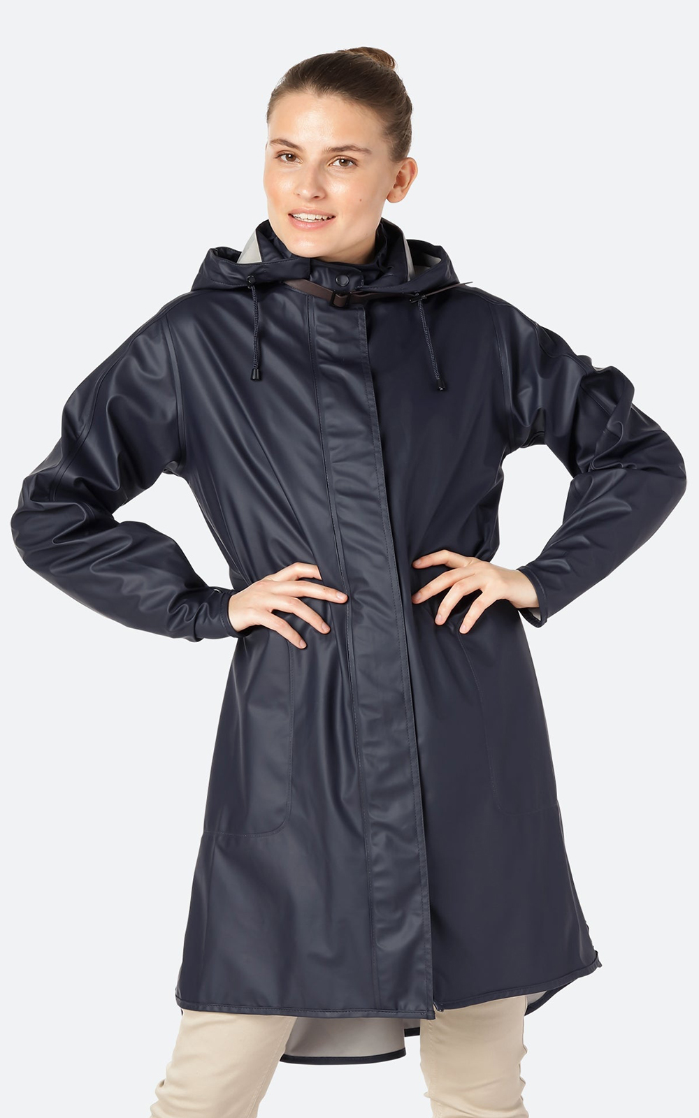 Detachable Hooded Long Coat – Zebrano | Designer Clothing NZ